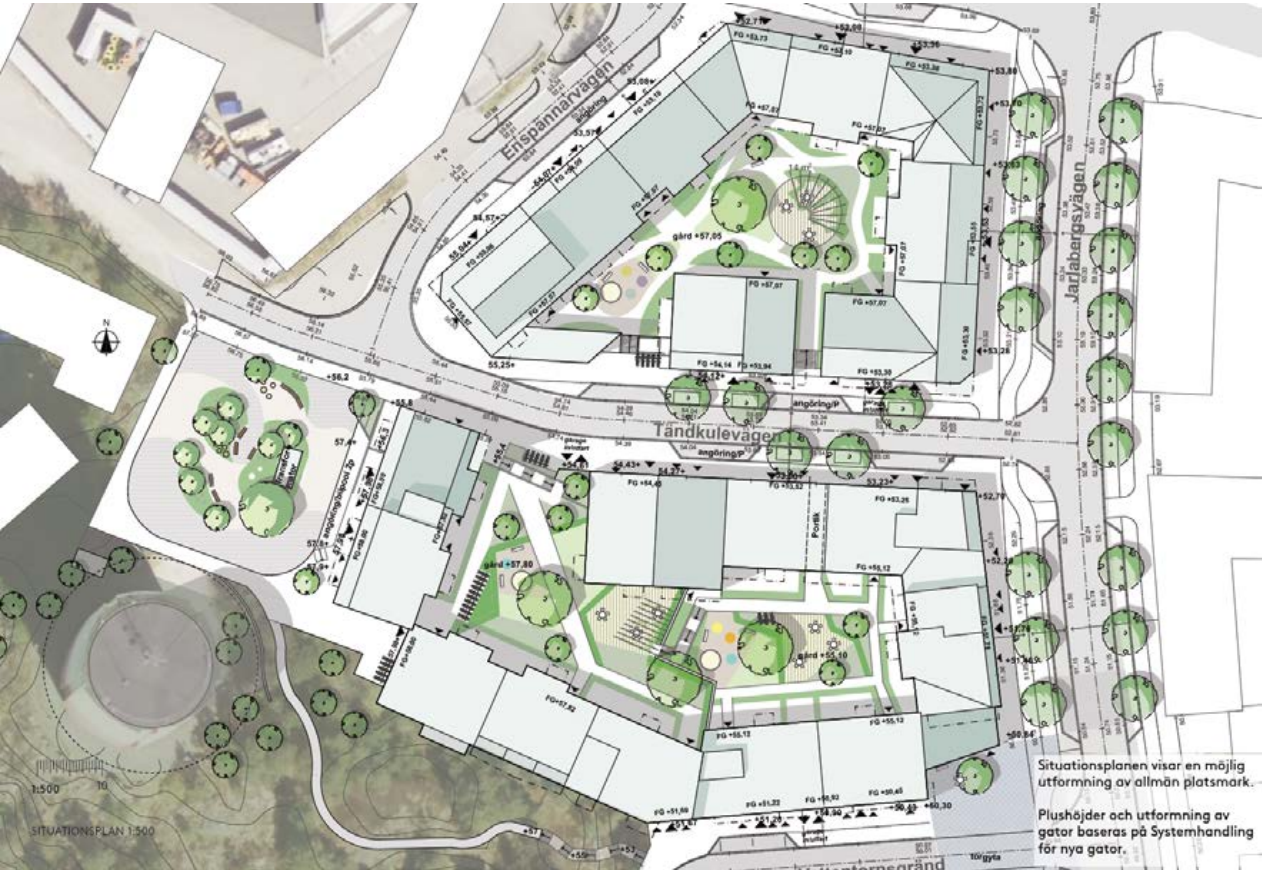 Planritning över kvarteret
